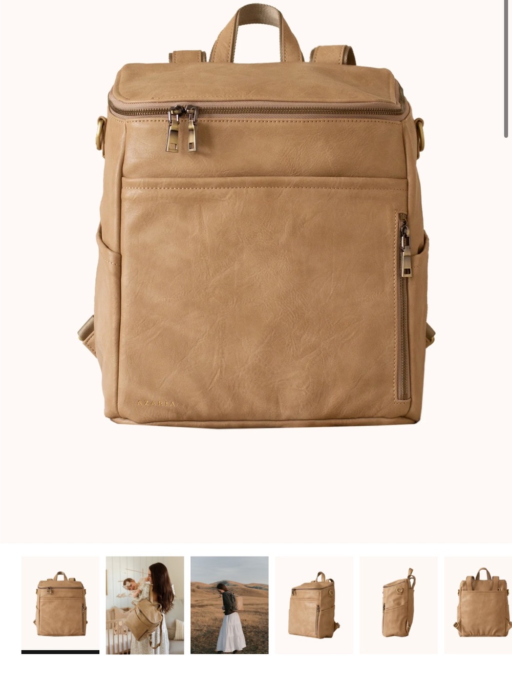 Convertible Tan Baby Diaper Backpack - Neutral Carryall